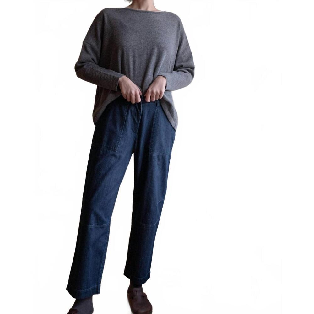 NEW BIBICO margate relaxed trousers in textured denim